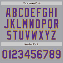 Load image into Gallery viewer, Custom Gray Purple-Old Gold Authentic Raglan Sleeves Baseball Jersey

