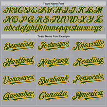 Load image into Gallery viewer, Custom Gray Green-Gold Authentic Raglan Sleeves Baseball Jersey
