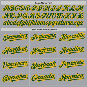 Custom Gray Green-Gold Authentic Raglan Sleeves Baseball Jersey