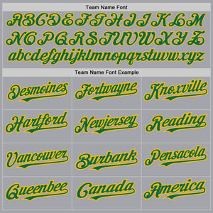 Custom Gray Kelly Green-Gold Authentic Raglan Sleeves Baseball Jersey