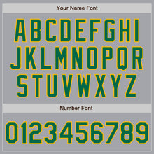 Load image into Gallery viewer, Custom Gray Kelly Green-Gold Authentic Raglan Sleeves Baseball Jersey
