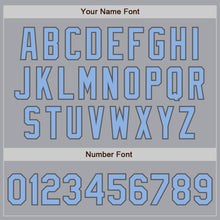Load image into Gallery viewer, Custom Gray Light Blue-Steel Gray Authentic Raglan Sleeves Baseball Jersey
