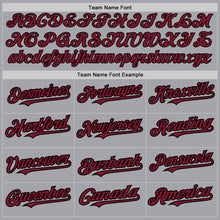Load image into Gallery viewer, Custom Gray Crimson-Black Authentic Raglan Sleeves Baseball Jersey
