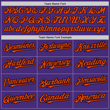 Load image into Gallery viewer, Custom Purple Orange-Black Authentic Raglan Sleeves Baseball Jersey
