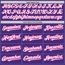Load image into Gallery viewer, Custom Purple White-Pink Authentic Raglan Sleeves Baseball Jersey
