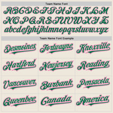 Load image into Gallery viewer, Custom Cream Kelly Green-Pink Authentic Raglan Sleeves Baseball Jersey
