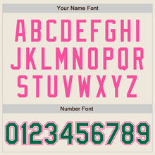 Load image into Gallery viewer, Custom Cream Kelly Green-Pink Authentic Raglan Sleeves Baseball Jersey
