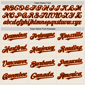 Custom Cream Brown-Orange Authentic Raglan Sleeves Baseball Jersey