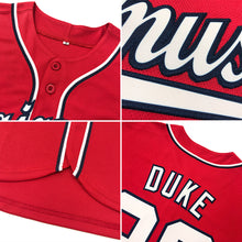Load image into Gallery viewer, Custom Red Red-Black Authentic Baseball Jersey
