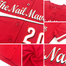 Load image into Gallery viewer, Custom Red Teal-Black Authentic Baseball Jersey
