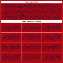 Load image into Gallery viewer, Custom Red Red-Navy Authentic Baseball Jersey
