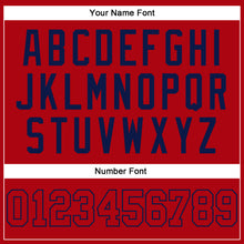 Load image into Gallery viewer, Custom Red Red-Navy Authentic Baseball Jersey
