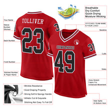 Load image into Gallery viewer, Custom Red Black-White Mesh Authentic Throwback Football Jersey
