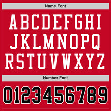 Load image into Gallery viewer, Custom Red Black-White Mesh Authentic Throwback Football Jersey
