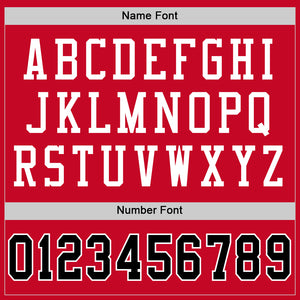 Custom Red Black-White Mesh Authentic Throwback Football Jersey