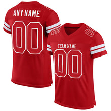 Load image into Gallery viewer, Custom Red Red-White Mesh Authentic Football Jersey
