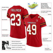 Load image into Gallery viewer, Custom Red White-Orange Mesh Authentic Football Jersey
