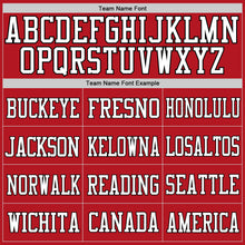 Load image into Gallery viewer, Custom Red White-Orange Mesh Authentic Football Jersey
