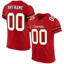 Load image into Gallery viewer, Custom Red White-Orange Mesh Authentic Football Jersey
