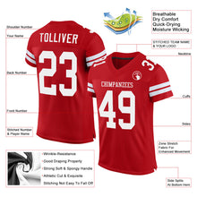 Load image into Gallery viewer, Custom Red White Mesh Authentic Football Jersey
