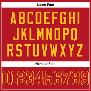 Custom Red Red-Gold Mesh Authentic Football Jersey