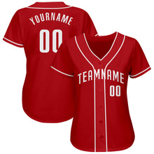 Load image into Gallery viewer, Custom Red White Authentic Baseball Jersey

