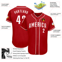 Load image into Gallery viewer, Custom Red White Authentic Baseball Jersey
