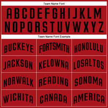 Load image into Gallery viewer, Custom Red Black Authentic Baseball Jersey
