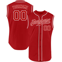 Load image into Gallery viewer, Custom Red Red-White Authentic Sleeveless Baseball Jersey
