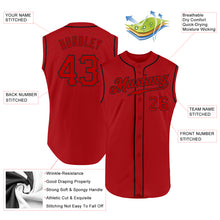 Load image into Gallery viewer, Custom Red Red-Black Authentic Sleeveless Baseball Jersey

