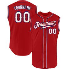 Load image into Gallery viewer, Custom Red White-Royal Authentic Sleeveless Baseball Jersey
