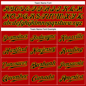 Custom Red Black-Gold Authentic Sleeveless Baseball Jersey