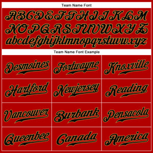 Custom Red Black-Old Gold Authentic Sleeveless Baseball Jersey