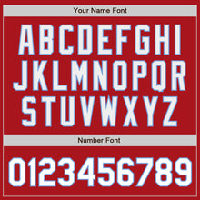 Load image into Gallery viewer, Custom Red White-Light Blue Authentic Baseball Jersey
