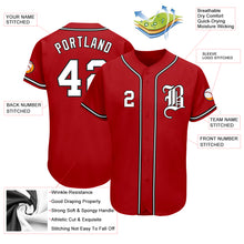 Load image into Gallery viewer, Custom Red White-Black Authentic Baseball Jersey
