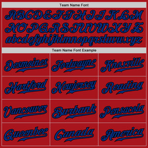 Custom Red Black Pinstripe Royal-Black Authentic Baseball Jersey