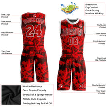 Load image into Gallery viewer, Custom Red Red-Black Round Neck Sublimation Basketball Suit Jersey

