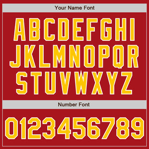 Custom Red Gold-White Authentic Baseball Jersey