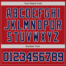 Load image into Gallery viewer, Custom Red Navy-White Authentic Baseball Jersey
