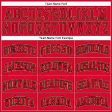Load image into Gallery viewer, Custom Red Red Black-Old Gold Authentic Throwback Basketball Jersey
