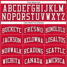 Load image into Gallery viewer, Custom Red White-Black Authentic Throwback Basketball Jersey
