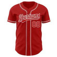 Load image into Gallery viewer, Custom Red Red-White Authentic Baseball Jersey

