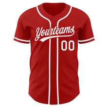 Load image into Gallery viewer, Custom Red White Authentic Baseball Jersey
