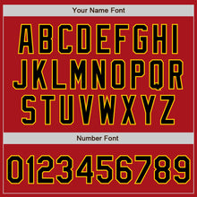Load image into Gallery viewer, Custom Red Black-Gold Authentic Baseball Jersey
