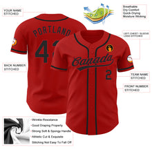 Load image into Gallery viewer, Custom Red Black Authentic Baseball Jersey
