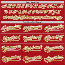 Load image into Gallery viewer, Custom Red Old Gold-White Authentic Baseball Jersey
