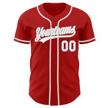 Load image into Gallery viewer, Custom Red White-Gray Authentic Baseball Jersey

