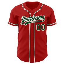 Load image into Gallery viewer, Custom Red Green-White Authentic Baseball Jersey
