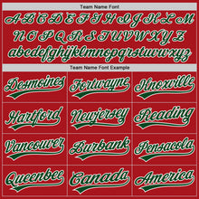 Load image into Gallery viewer, Custom Red Green-White Authentic Baseball Jersey

