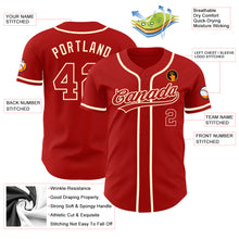 Load image into Gallery viewer, Custom Red Red-Cream Authentic Baseball Jersey

